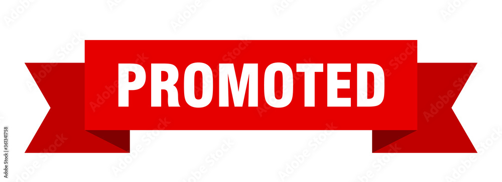 promoted ribbon. promoted isolated band sign. promoted banner promoted ribbon. promoted isolated band sign. promoted banner