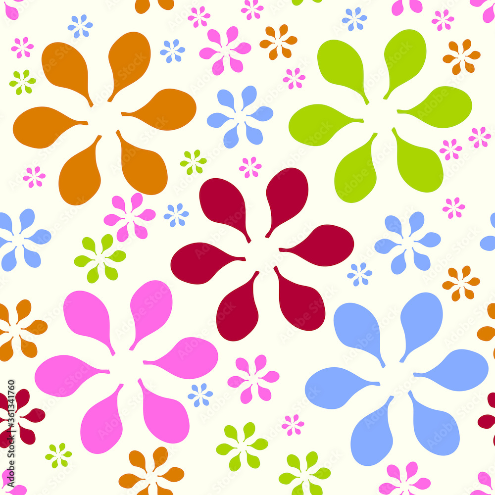 Flower seamless repeating vector pattern