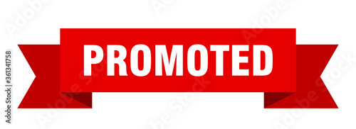 promoted ribbon. promoted isolated band sign. promoted banner