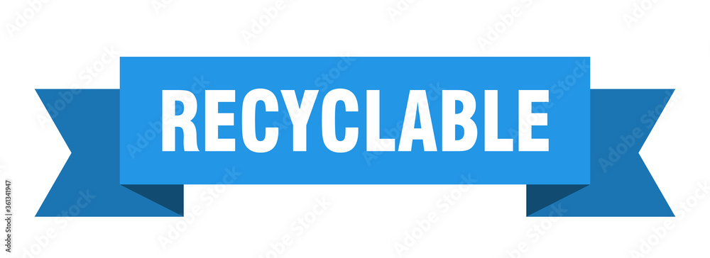 recyclable ribbon. recyclable isolated band sign. recyclable banner recyclable ribbon. recyclable isolated band sign. recyclable banner