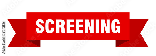 screening ribbon. screening isolated band sign. screening banner
