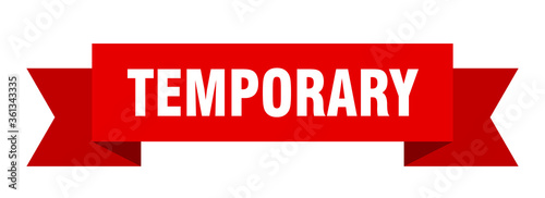 temporary ribbon. temporary isolated band sign. temporary banner