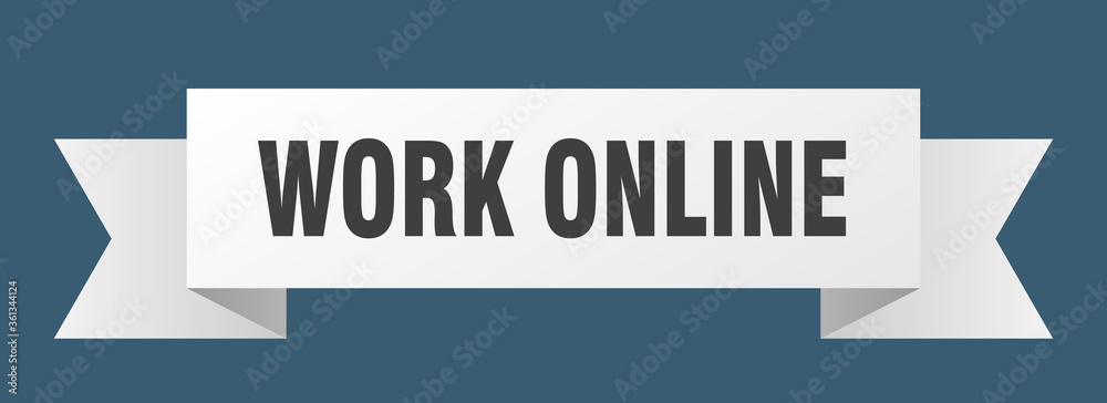 work online ribbon. work online isolated band sign. work online banner work online ribbon. work online isolated band sign. work online banner