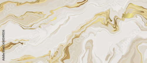 Marble and gold abstract background vector. Marbling wallpaper design with natural luxury style swirls of marble and gold powder..