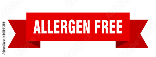allergen free ribbon. allergen free isolated band sign. allergen free banner
