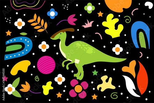 Cute Illustration art Tyrannosaurus pattern background. can be applied on the watch, totebag. souvenirs, tshirt, stickers, phone cases, pillows, laptop skins, travel mugs, masks, pin buttons and so on