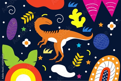 Cute Illustration art Dinosaurs pattern background. can be applied on the watch, totebag. souvenirs, tshirt, stickers, phone cases, pillows, laptop skins, travel mugs, masks, pin buttons and so on