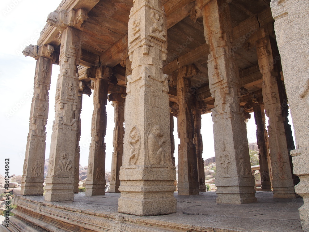 Beautiful architecture, The Ruins of Hampi, Hampi, Karnataka, South India, India