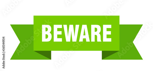 beware ribbon. beware isolated band sign. beware banner