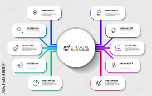 Infographic design template. Creative concept with 10 steps