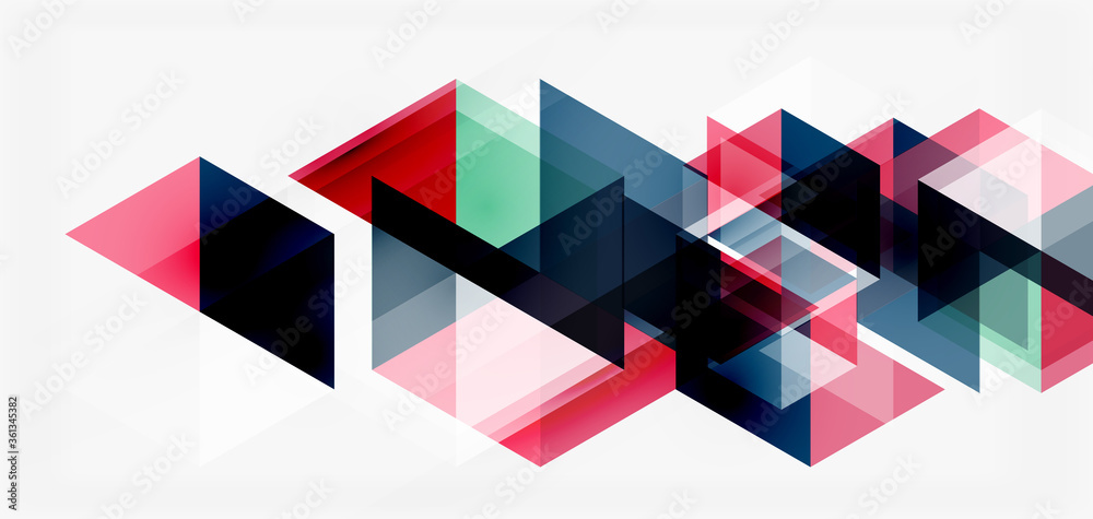 Geometric abstract background, mosaic triangle and hexagon shapes. Trendy abstract layout template for business or technology presentation, internet poster or web brochure cover, wallpaper