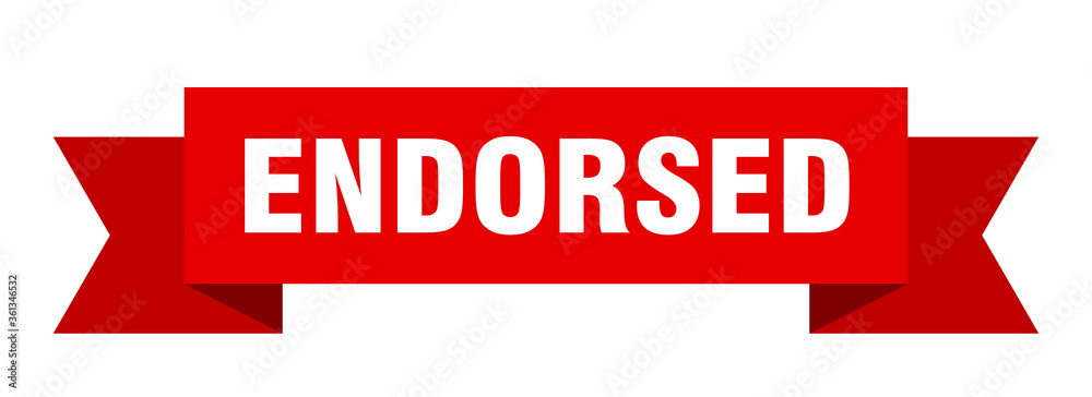 endorsed ribbon. endorsed isolated band sign. endorsed banner endorsed ribbon. endorsed isolated band sign. endorsed banner