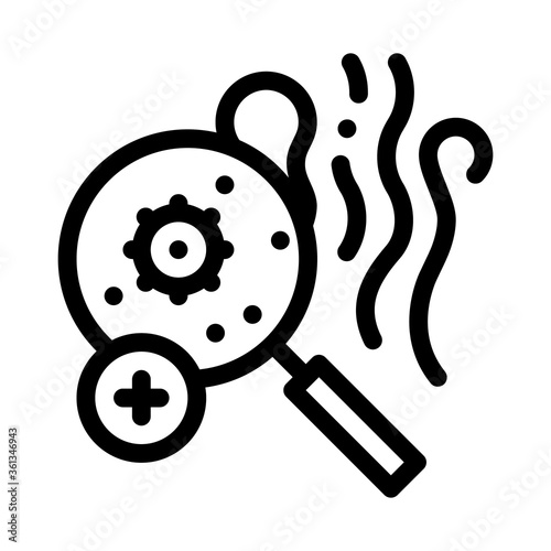 odor smell microbe research icon vector. odor smell microbe research sign. isolated contour symbol illustration