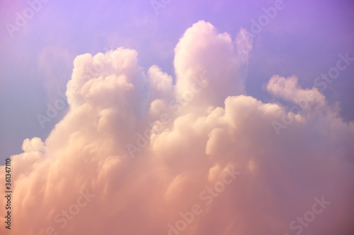 The image of a colorful sky in a fairy tale