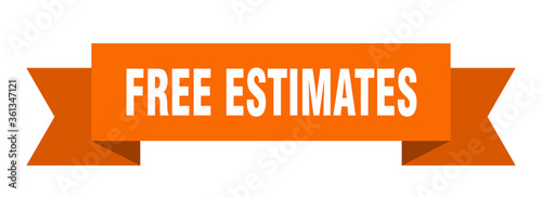 free estimates ribbon. free estimates isolated band sign. free estimates banner