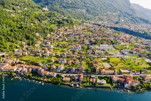 Town of Ossuccio, Como Lake, Italy, aerial view from the lake © Silvano Rebai