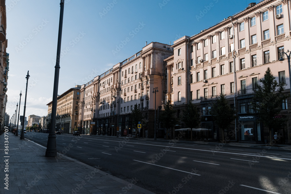 Morning street in Moscow