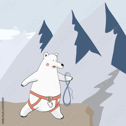 bear-climber - polar bear in a rescue harness