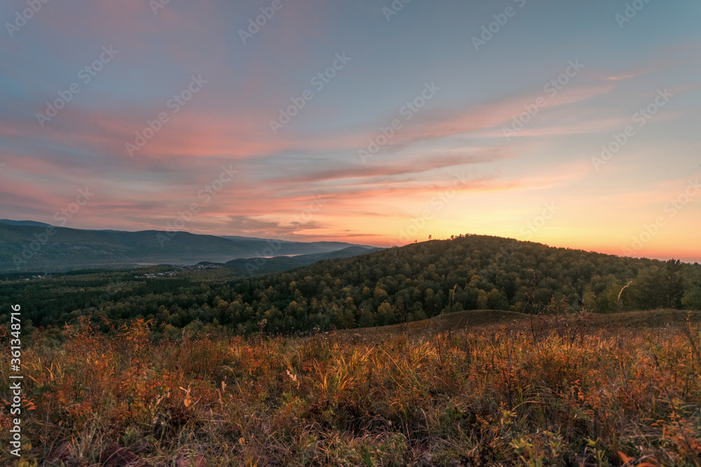 sunrise over the mountains