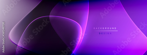 Vector abstract background - liquid bubble shapes on fluid gradient with shadows and light effects. Shiny design template for text