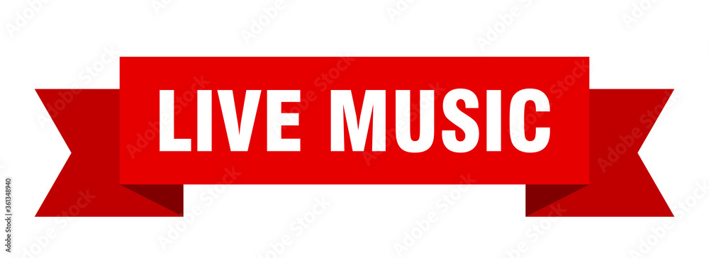 live music ribbon. live music isolated band sign. live music banner live music ribbon. live music isolated band sign. live music banner