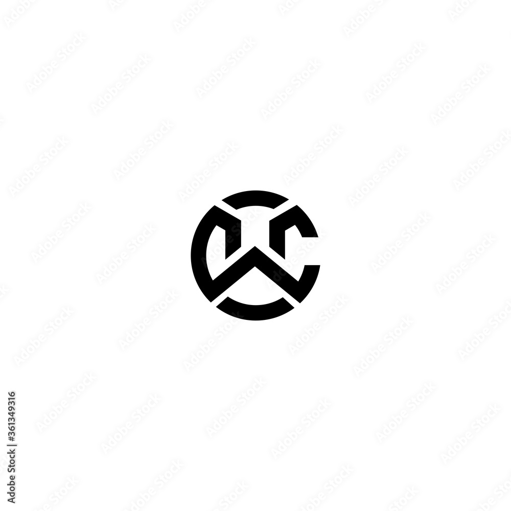 Fototapeta premium wc cw creative logo design template