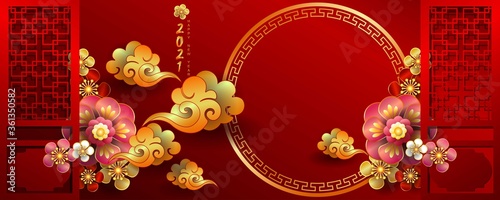 Happy new year 2021 / Chinese new year / Year of the ox / Zodiac sign for greetings card, invitation, posters, brochure, calendar, flyers, banners.