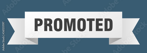 promoted ribbon. promoted isolated band sign. promoted banner