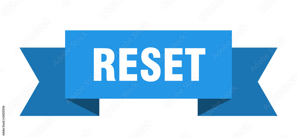 reset ribbon. reset isolated band sign. reset banner reset ribbon. reset isolated band sign. reset banner