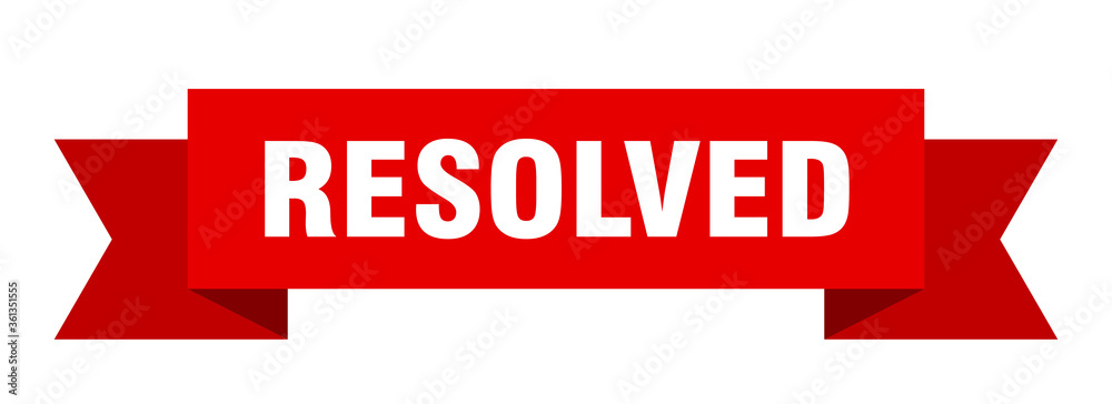 resolved ribbon. resolved isolated band sign. resolved banner resolved ribbon. resolved isolated band sign. resolved banner