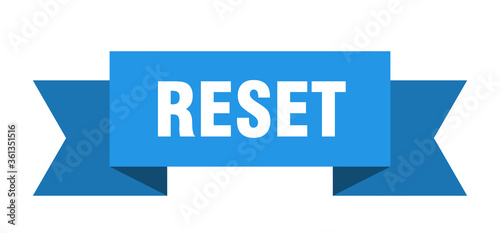 reset ribbon. reset isolated band sign. reset banner