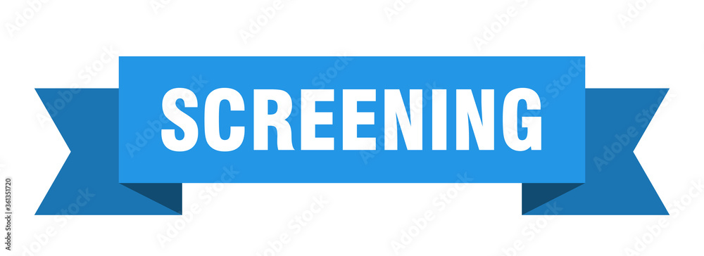 screening ribbon. screening isolated band sign. screening banner