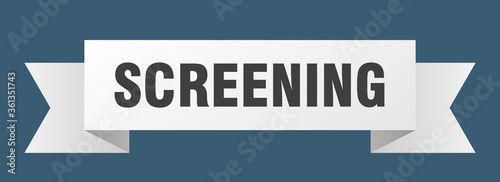 screening ribbon. screening isolated band sign. screening banner