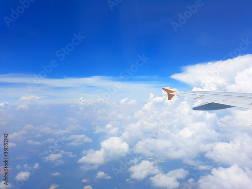Sky and cloud as seen through window of an aircraft © serra715