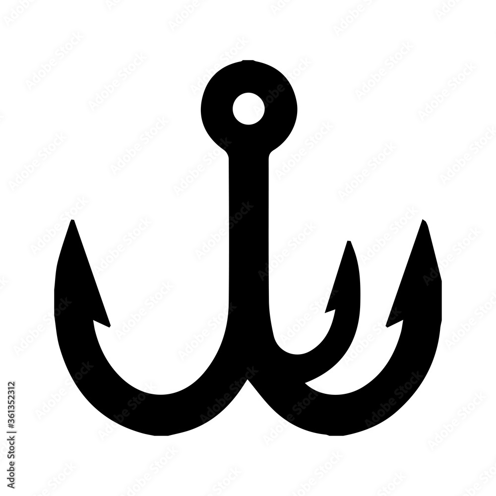 Fish hook icon vector Fish hook icon vector