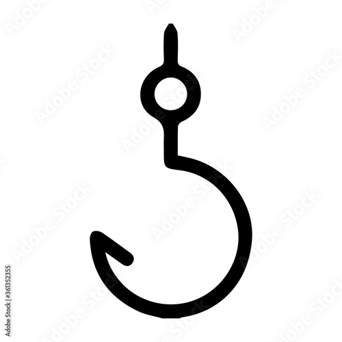 Fish hook icon vector