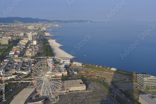 Wallpaper Mural 風景、観覧車、空、海、浜、青、旅行、観光、山、展望、高所、見晴らし、晴れ、大阪府、泉佐野市、関西、りんくうタウン、りんくう、街並み、建物、海辺、臨海、日本、 Torontodigital.ca