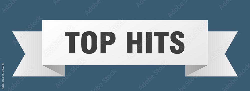 top hits ribbon. top hits isolated band sign. top hits banner top hits ribbon. top hits isolated band sign. top hits banner