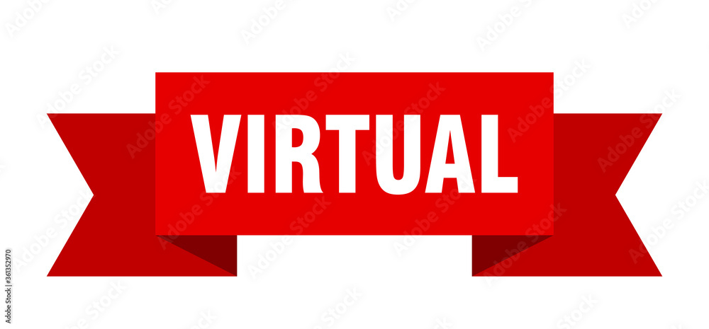 virtual ribbon. virtual isolated band sign. virtual banner
