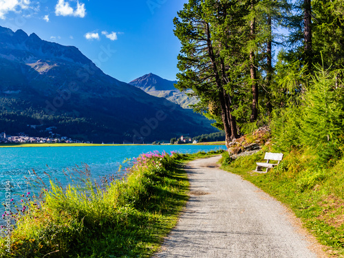 Walking around Sils lake (Switzerland) photo