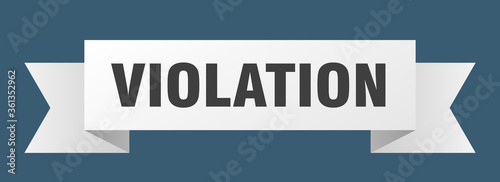 violation ribbon. violation isolated band sign. violation banner