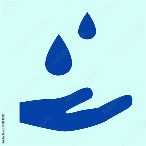 Hand sanitize blue drops vector illustration