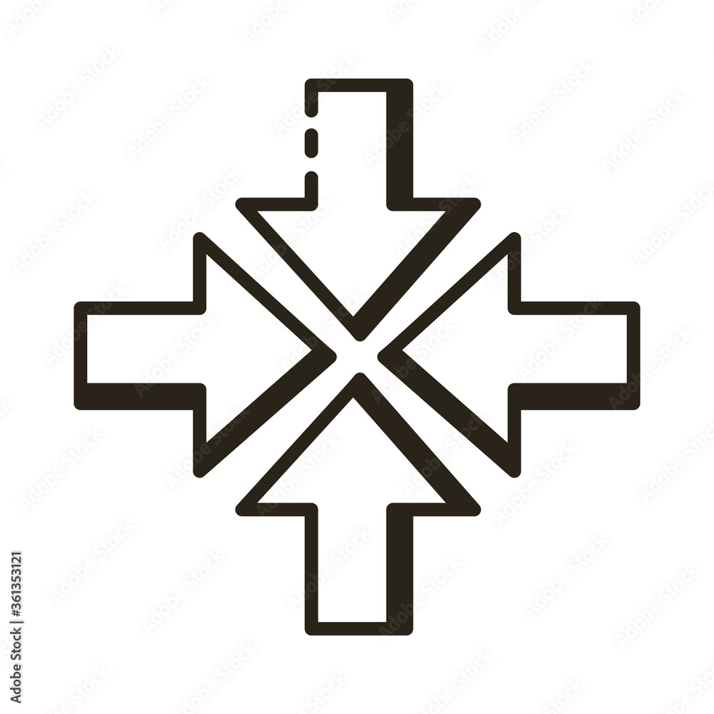 Fototapeta premium multidirectional arrows line style icon