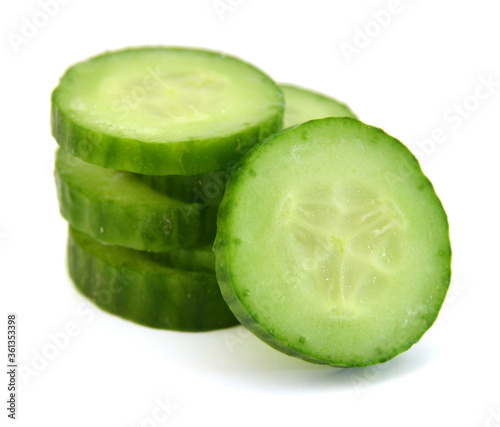heap cucumbers isolated on white background