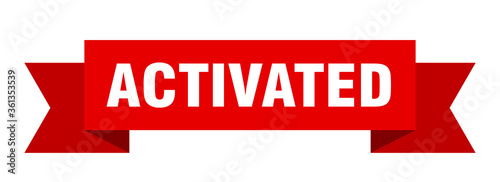 activated ribbon. activated isolated band sign. activated banner