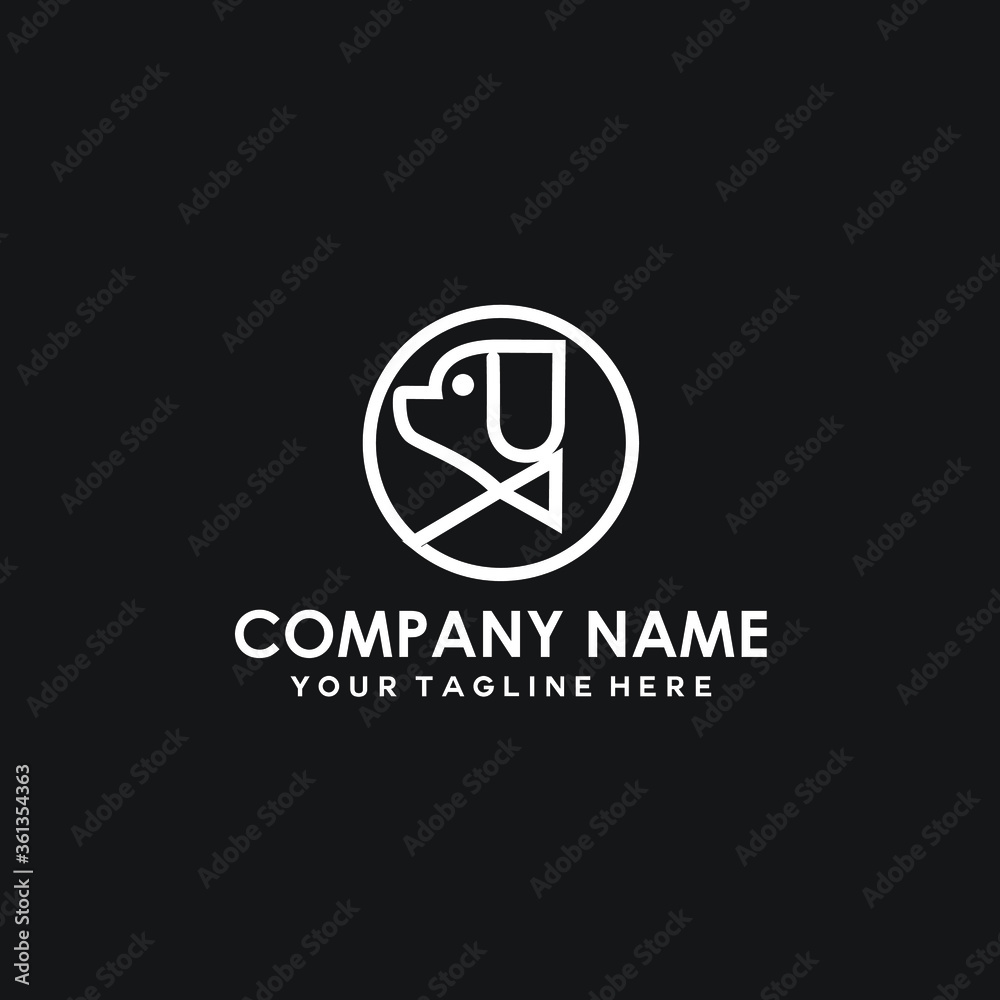dog monoline logo vector dog monoline logo vector