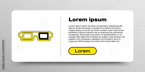 Line 3D cinema glasses icon isolated on white background. Colorful outline concept. Vector