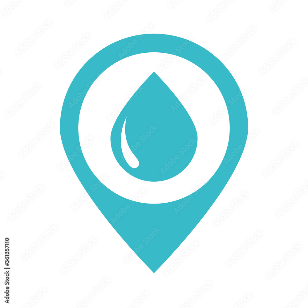 location pointer water drop nature liquid blue silhouette style icon location pointer water drop nature liquid blue silhouette style icon