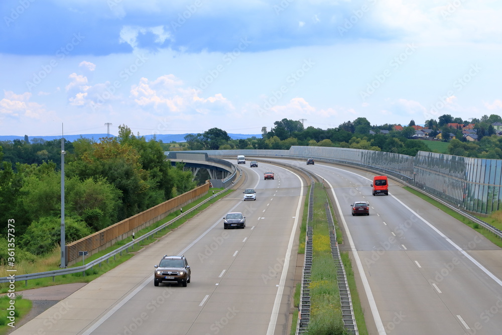 German highway A17 Dresden to Prague