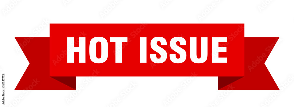 hot issue ribbon. hot issue isolated band sign. hot issue banner